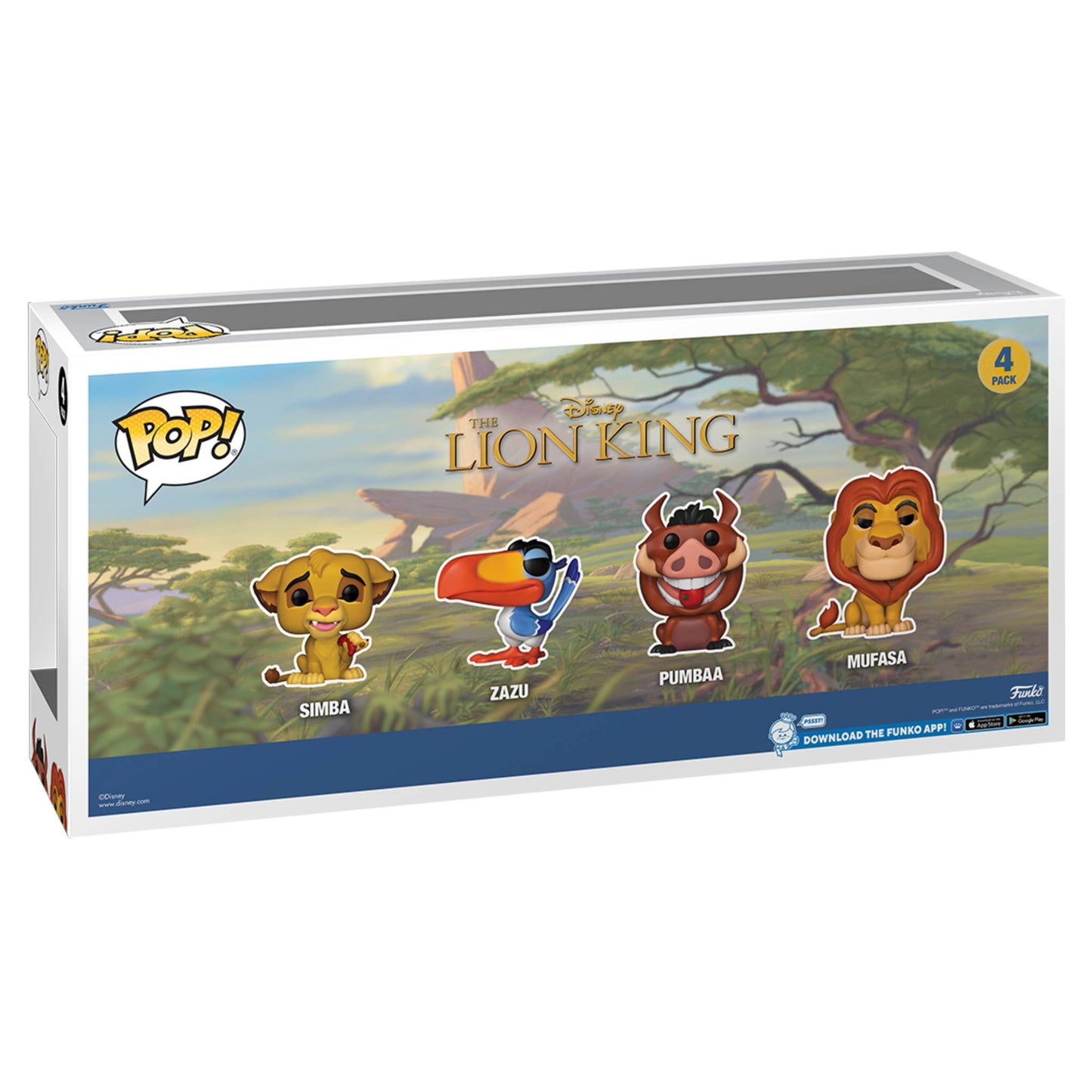 Lion King (1994) - Glitter Simba, Zazu, Pumbaa and Mufasa (4-Pack) Pop! Vinyl Figure