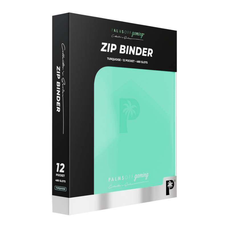 PALMS OFF Gaming - Collector's Series 12 Pocket Zip Binder - Turquoise