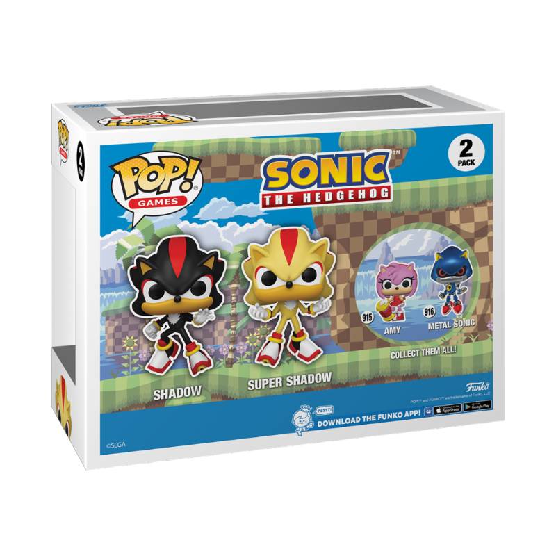 Sonic - SuperShadow & SilverSonic Glow in the Dark Pop! 2PK