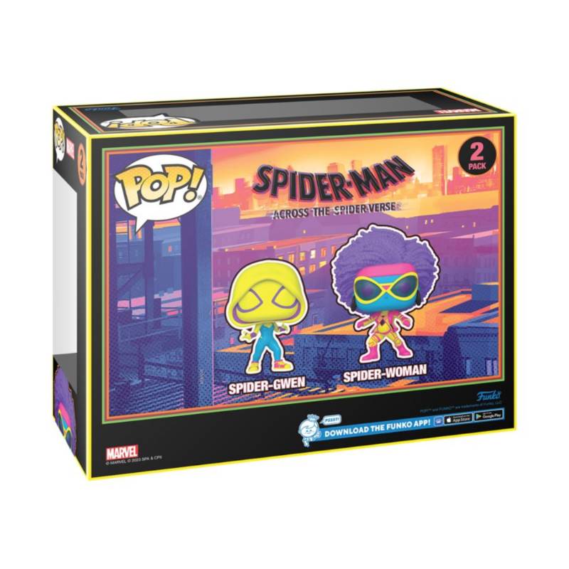 Spider-Man: Across the Spider-Verse - Spider-Gwen & Spider-Woman Blacklight Pop! Vinyl Figure (2-Pack)