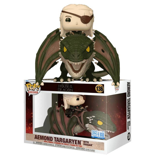 PRE-ORDER -  House of the Dragon - Aemond Targaryen with Vhagar US Exclusive Pop! Ride [RS]