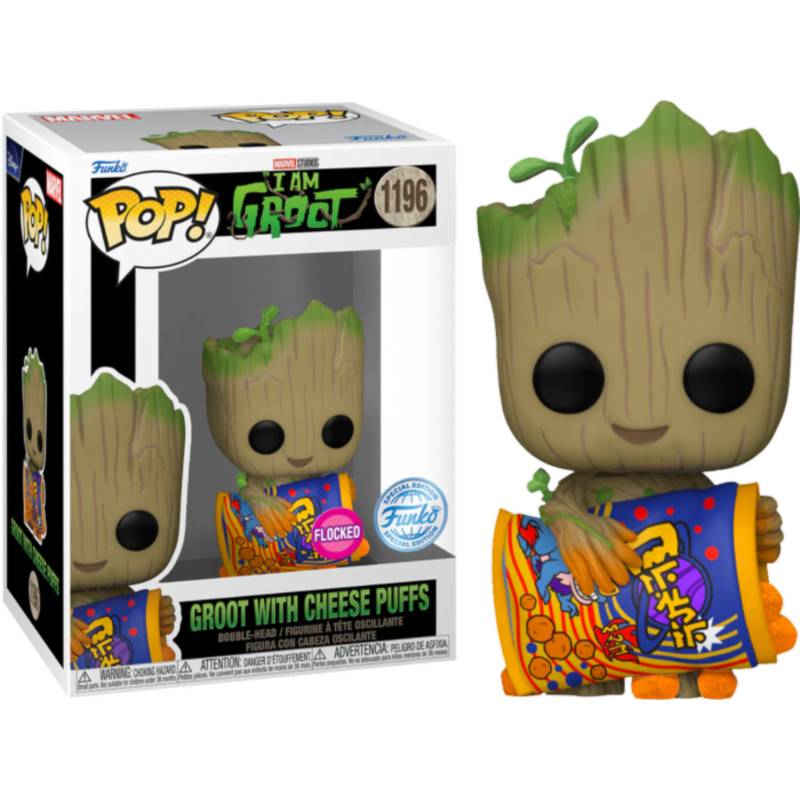 I Am Groot (2022) - Groot with Cheese Puffs Flocked Pop! Vinyl Figure