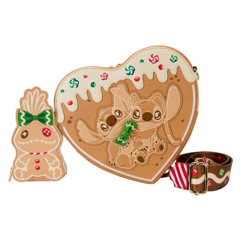 Lilo & Stitch - Angel & Stitch Gingerbread Heart Crossbody Bag