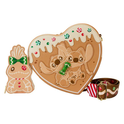 Lilo & Stitch - Angel & Stitch Gingerbread Heart Crossbody Bag