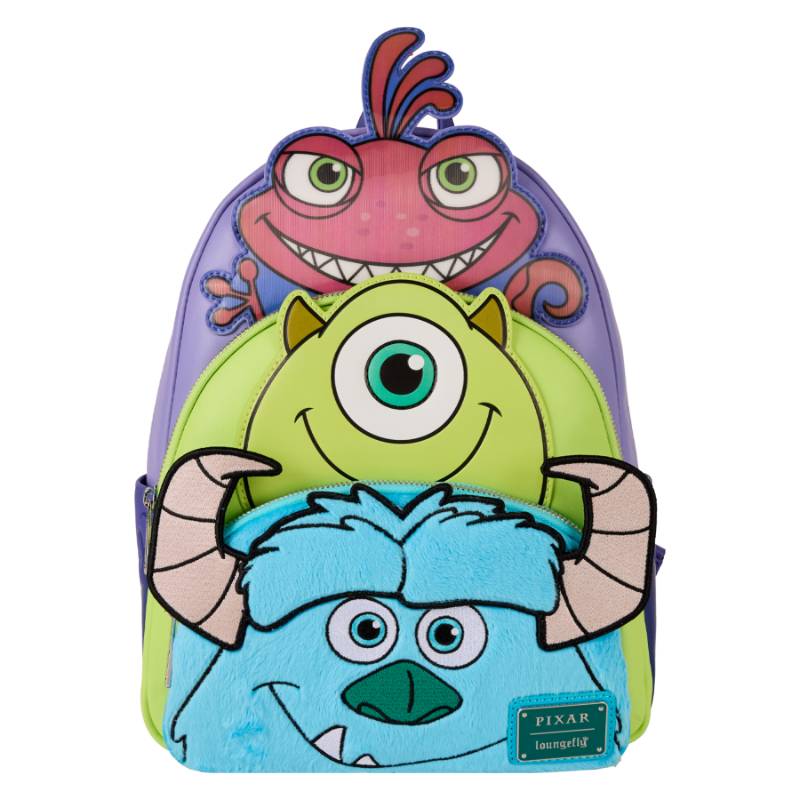 Monsters Inc. - Mike, Sulley, Randall Triple Pocket Mini Backpack