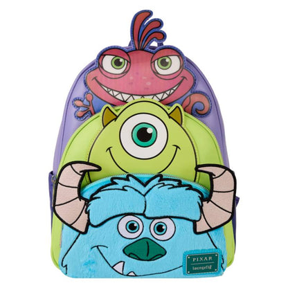 Monsters Inc. - Mike, Sulley, Randall Triple Pocket Mini Backpack