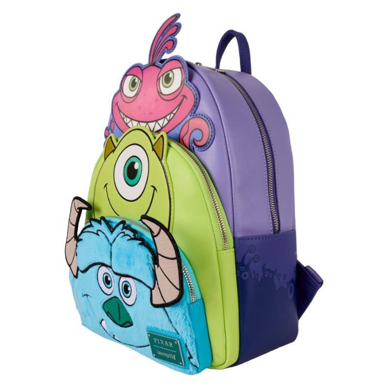 Monsters Inc. - Mike, Sulley, Randall Triple Pocket Mini Backpack
