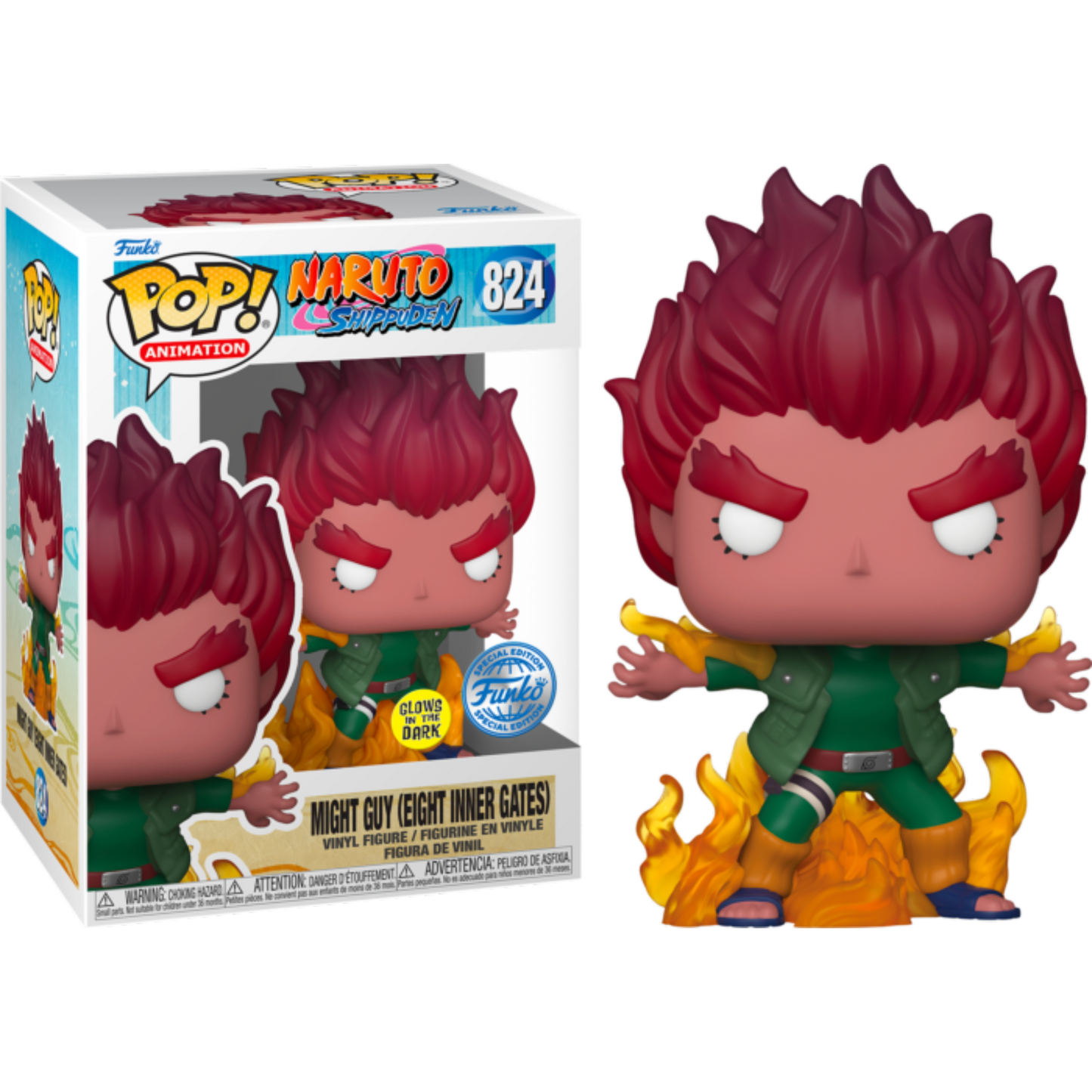 Naruto - Might Guy (Eight Inner Gates) US Exclusive Glow in the Dark Pop! Vinyl Figure