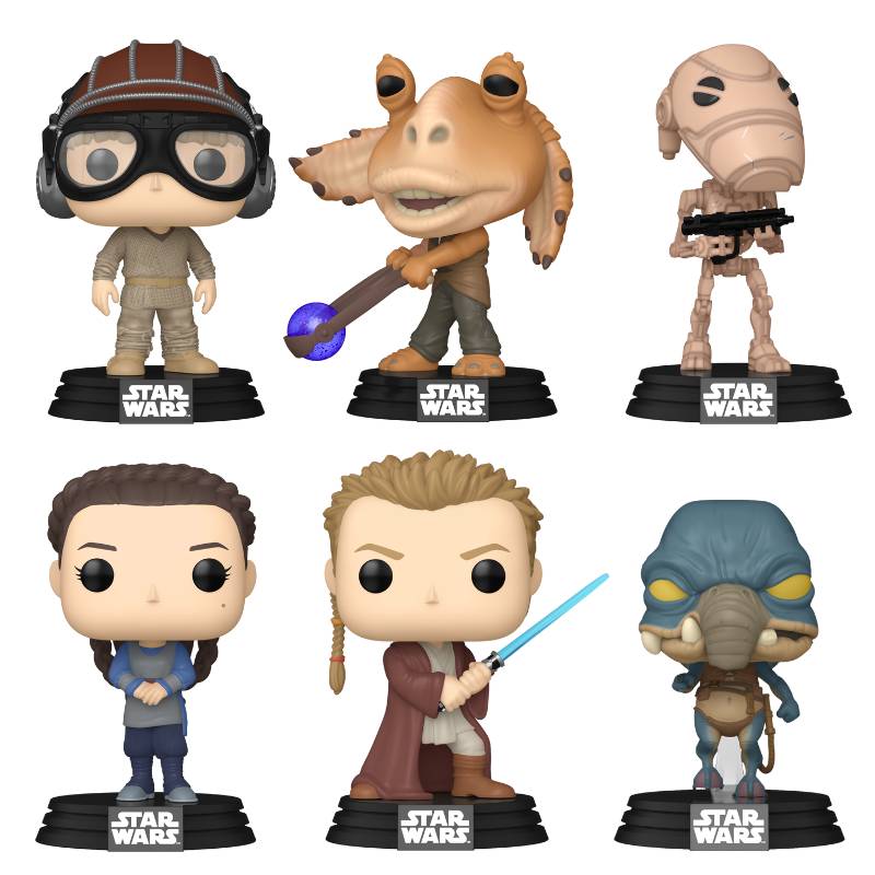 (PRE-ORDR) Star wars: The Phanton Menace 25th Anniversary - Phantom Menace Bundle (Set of 6) Pop! Vinyl Figures