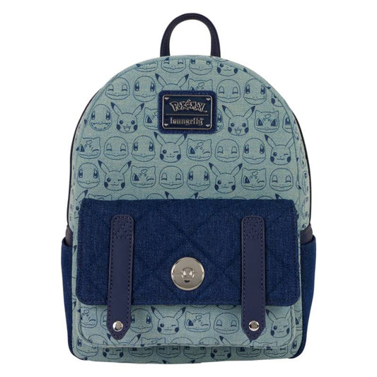PRE-ORDER - Pokemon - Faux Denim All-Over Print Mini Backpack