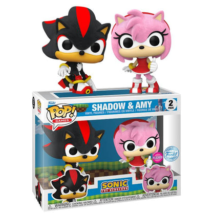 Sonic - Shadow & Amy Rose Flocked Pop! Vinyl (2-pack)