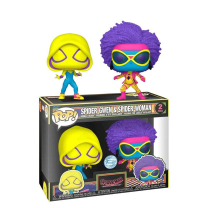 Spider-Man: Across the Spider-Verse - Spider-Gwen & Spider-Woman  Blacklight Pop! Vinyl Figure (2-Pack)