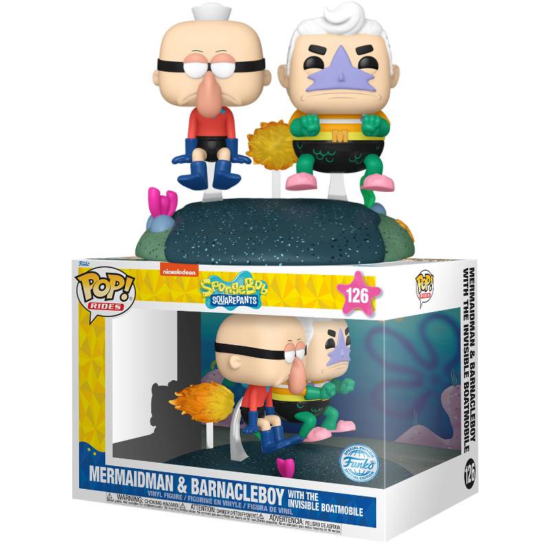 (PRE-ORDER) Spongebob - Mermaid Man & Barnacle Boy with Invisible Car Pop! Ride [RS]