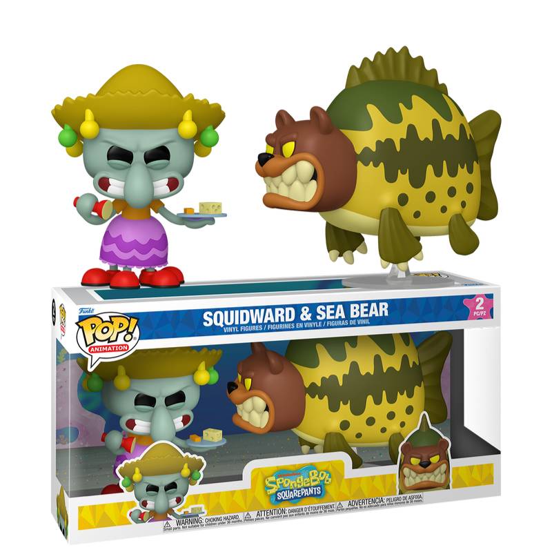 PRE-ORDER - Spongebob Squarepants- Squidward & Sea Bear Pop! Vinyl 2 Pack