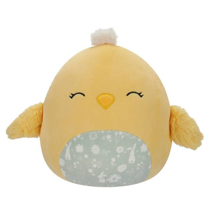 Squishmallows - Aimee the Yellow Chick with Closed Eyes and Green Floral Easter Belly 7.5" Plush Easter Assortment B