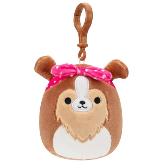 Squishmallows - Andres the Brown Sheltie with Heart-Bandana 3.5" Clips Valentines Day Assortment