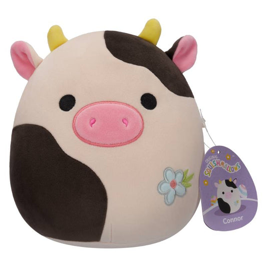 Squishmallows - Connor the Black and White Cow with Flower Embroidment 7.5" Plush Easter Assortment B