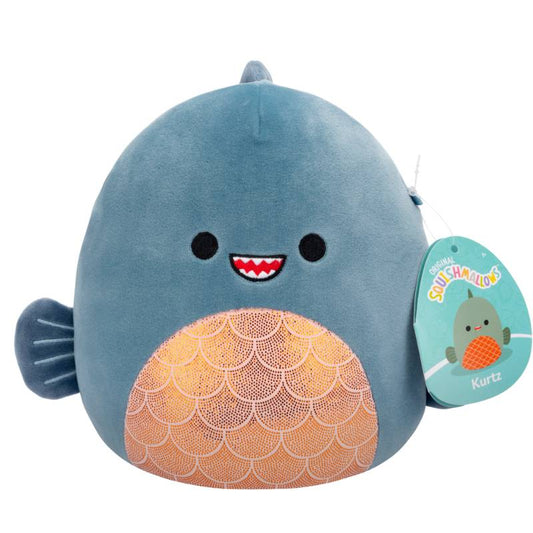 Squishmallows - Kurtz the Dark Grey Teal Piranha 7.5' Assortment B