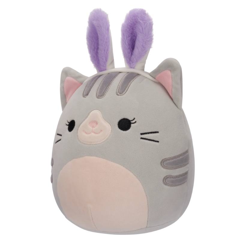 Squishmallows - Tally the Grey Tabby Cat with Bunny Ears 7.5" Plush EASTER Assortment B