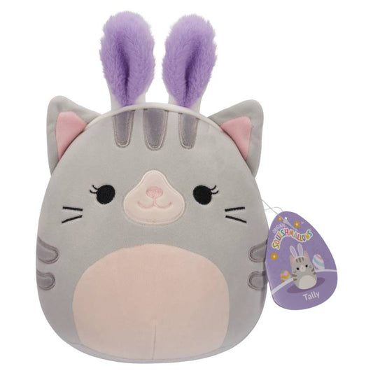 Squishmallows - Tally the Grey Tabby Cat with Bunny Ears 7.5" Plush EASTER Assortment B