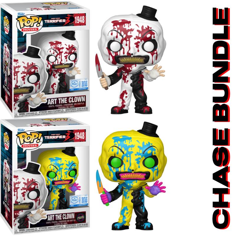 Terrifier Set Terrifier - Art the Clown Bloody (Chase Bundle) Pop! Vinyl Figure [RS ...